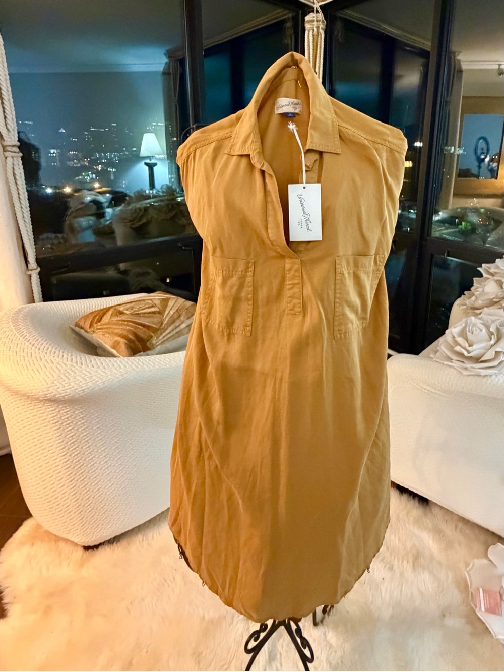 Mustard Yellow Short Sleeve V-Neck dress by Universal Thread. - Picture 5 of 5